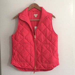 J Crew Factory Quilted Pink Puffer Vest